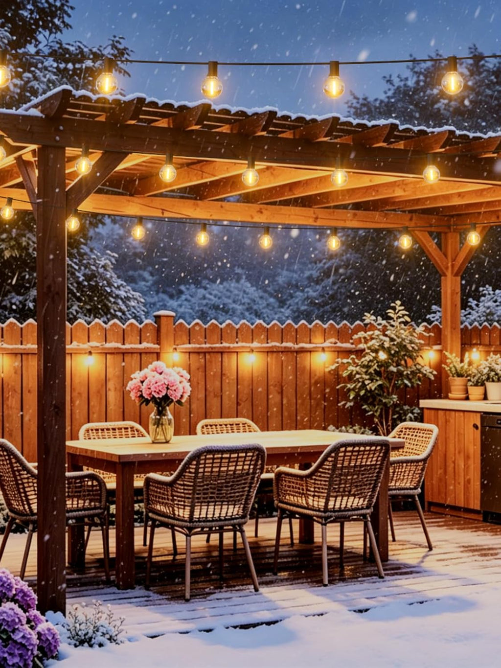 LACHON Outdoor String Lights Waterproof 200 FT with 100 G40 IP65 Bulbs