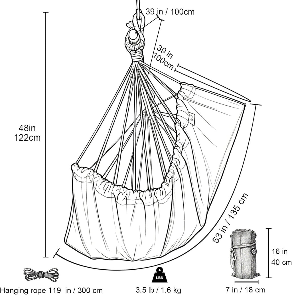 gocan large hammock swing chair, 39.4 x 53.1in, close-up detail