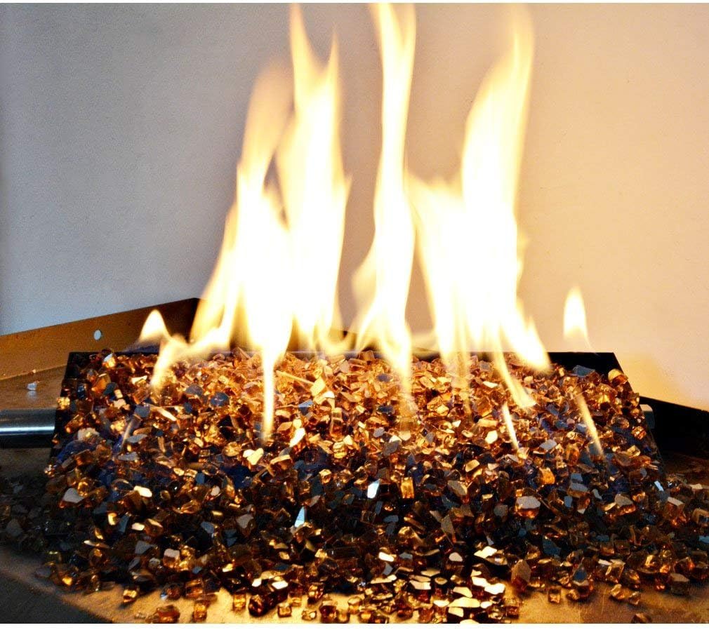 stanbroil 20.5 inch gas fireplace dual burner pan, side view