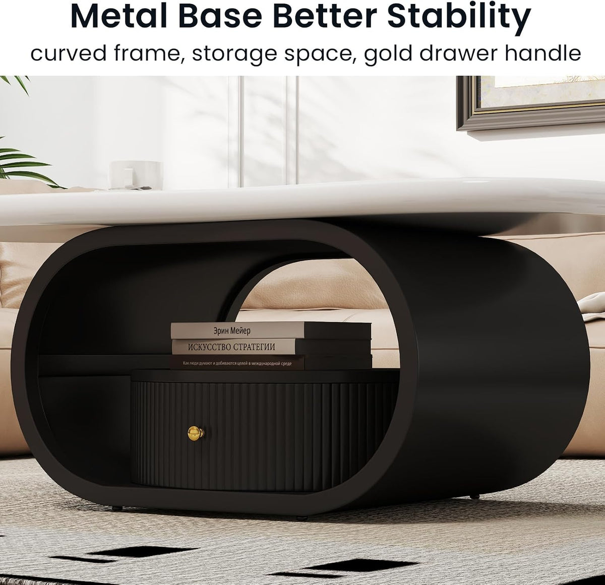 COSVALVE Cloud Coffee Table with Storage Drawer, Side Table for Living Room