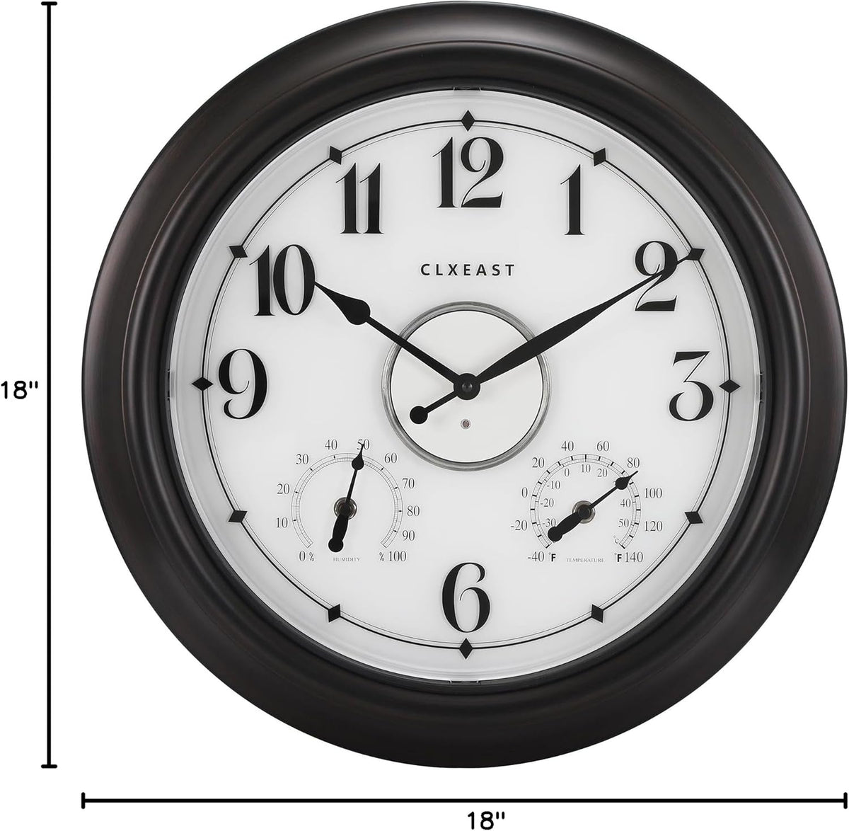 CLXEAST 18 Inch Large Illuminated Outdoor Clocks Waterproof