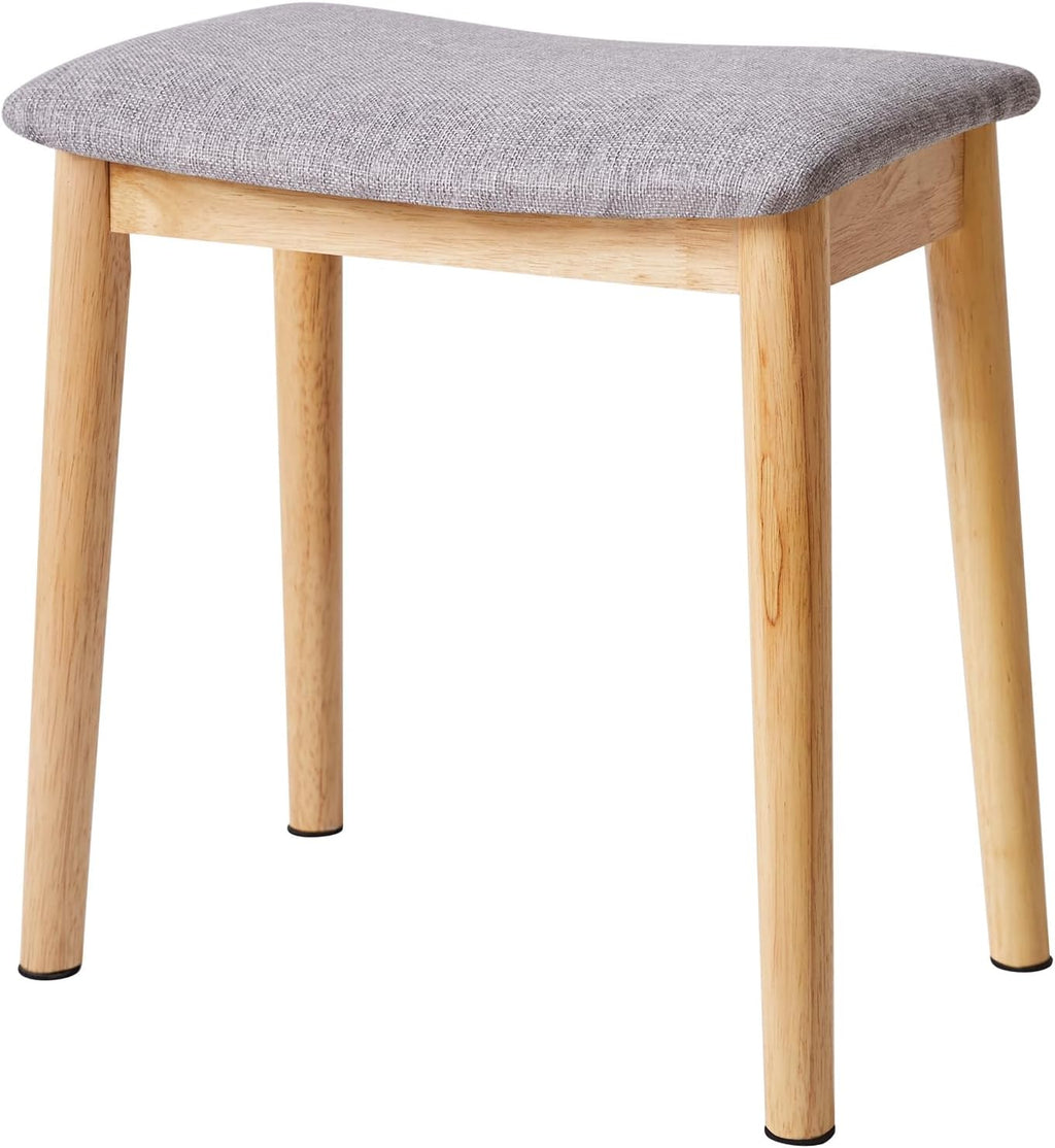 IBUYKE Saddle Cushion Vanity Stool Chair, Piano Bench, Light Gray WBD007NG