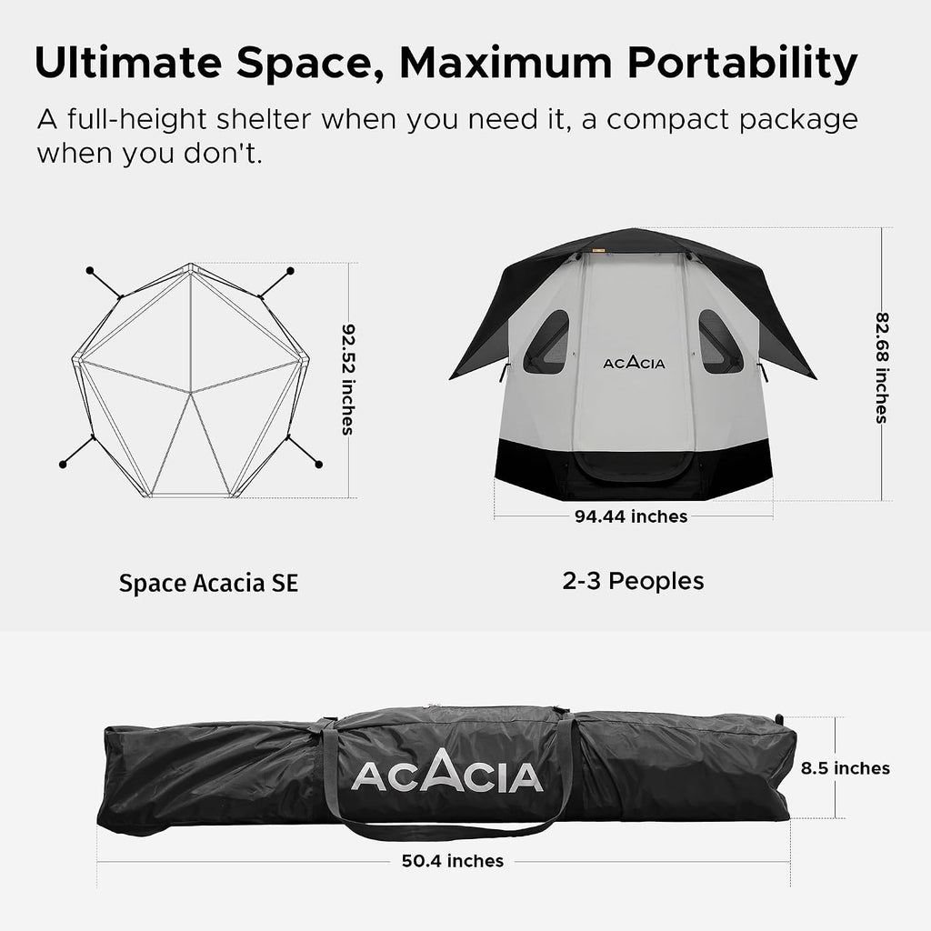 Space Acacia Lite Camping Tent, Pop Up Tents for Camping, Lightweight & Durable Beach Tent, Level 7 Wind Resistance, UPF 50+ | Quick Setup for Camping & Backyard, Banyan