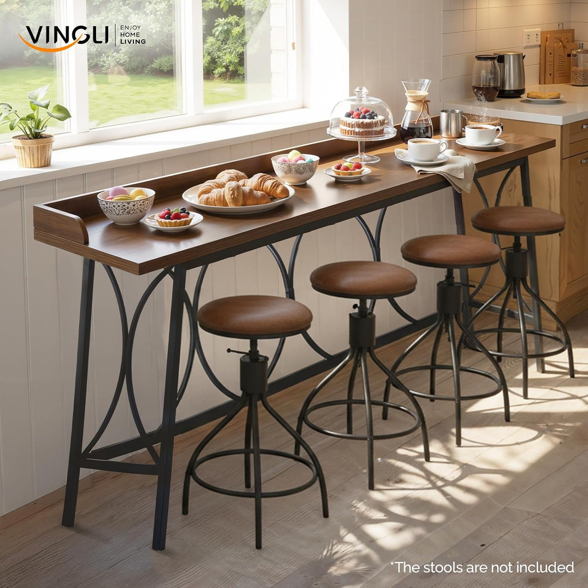 vingli 82" long bar table, rectangular counter height, package contents