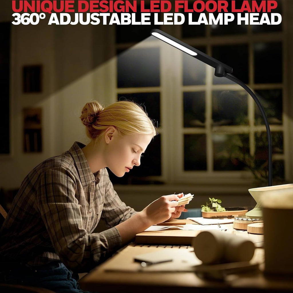 Honeywell LED Floor Lamp for Reading CRI97 Full Spectrum Dimmable Gooseneck