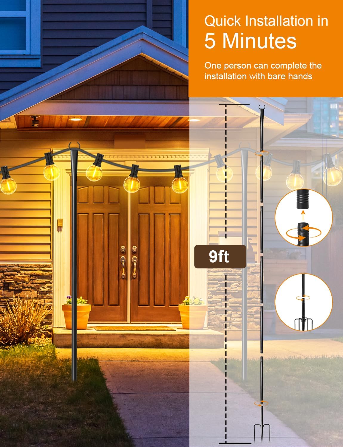 string light poles for outside, adjustable metal patio on a desk or shelf