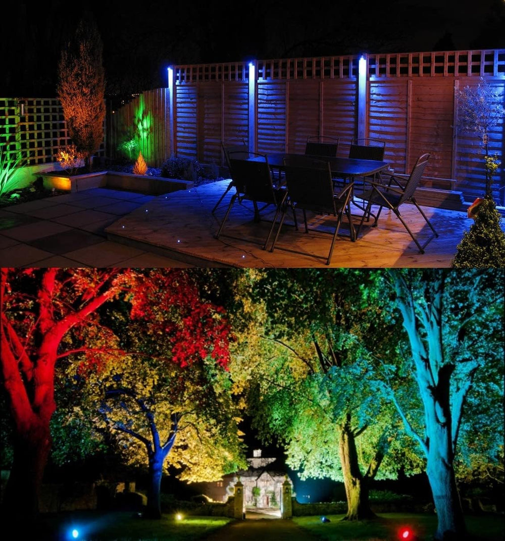 TOVEENEN LED Color Landscape Outdoor Spotlight - 120V 25W Remote Waterproof S...