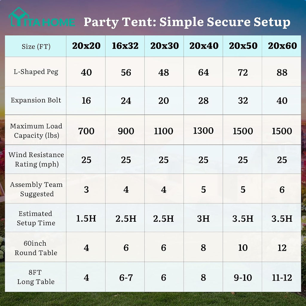YITAHOME 20x40FT Party Tent Heavy Duty Wedding Tent