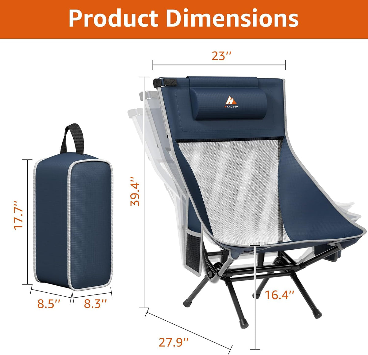 Ultralight Rocking Camping Chair Portable Swinging Moon Chair