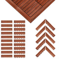 PrimeZone Solid Acacia Wood Edge Trim Set for Interlocking Deck Tiles