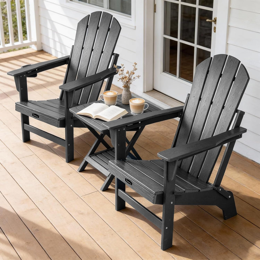 FUNBERRY Oversized Folding Adirondack Chair, Stable Fire Pit Chairs 400LBS