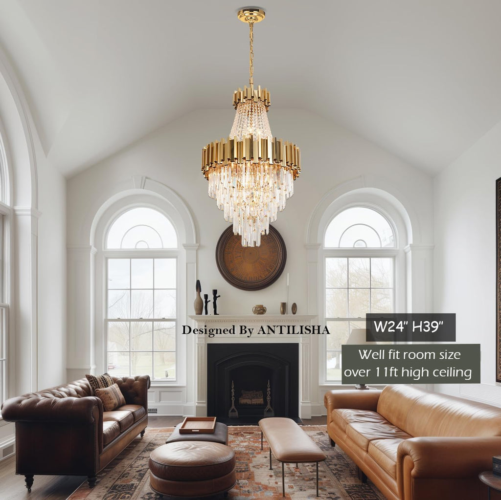 Foyer Chandeliers for High Ceilings Gold Chandelier Light Fixture