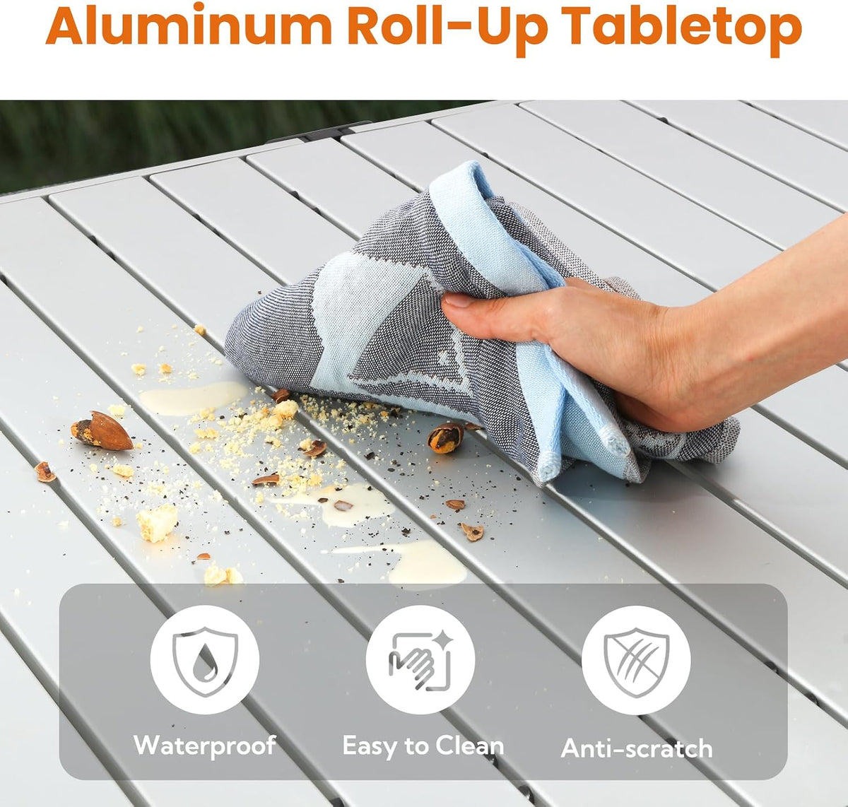 Join Nature 46.4" Large Camping Table for 2-6 People, Heavy Duty Foldable