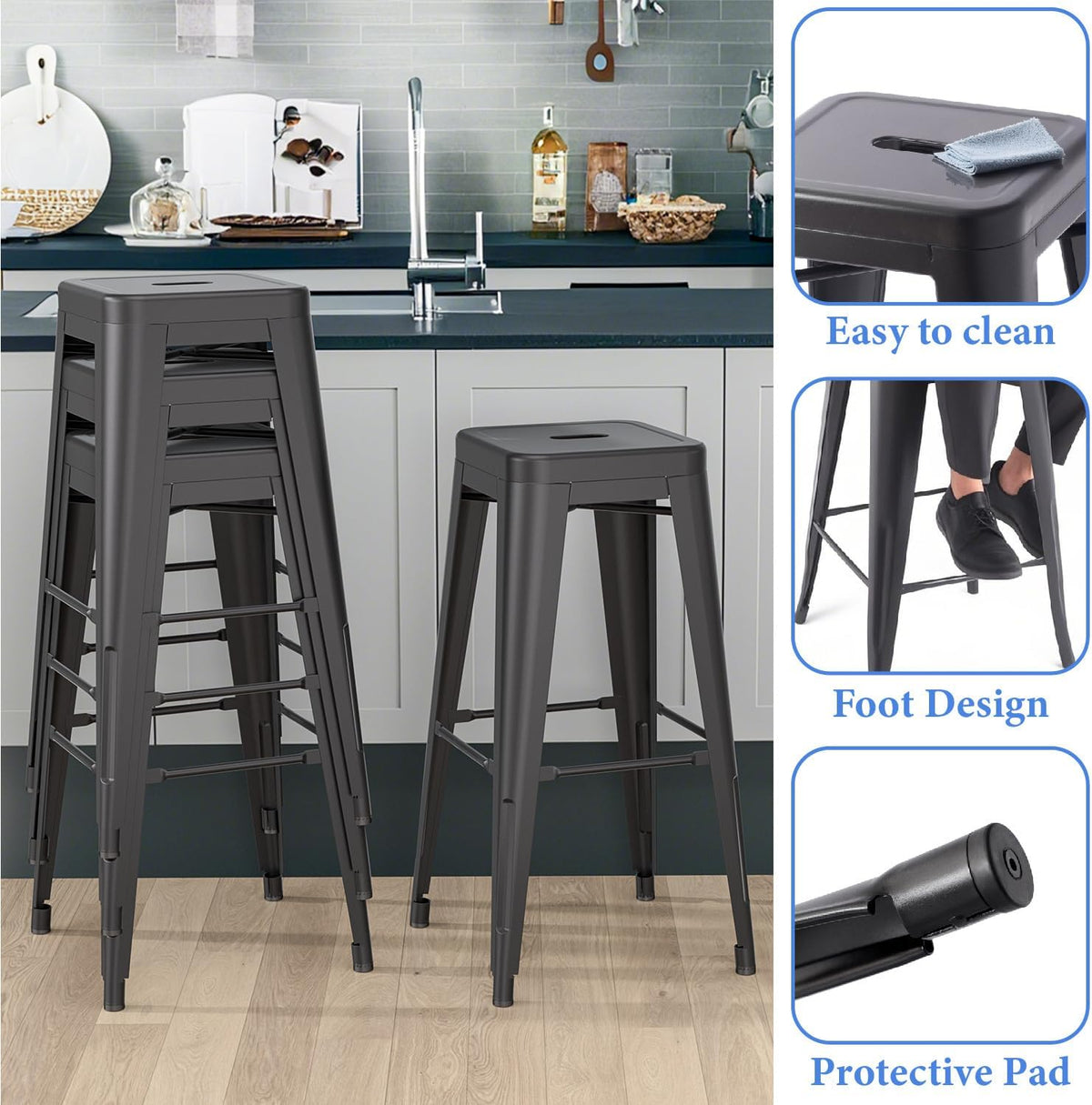 stackable metal bar stool backless counter stools fullmetal showing dimensions