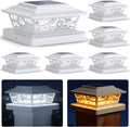 SIEDiNLAR Solar Post Lights Outdoor 4 Modes, 6 Pack White, Warm/Cool White
