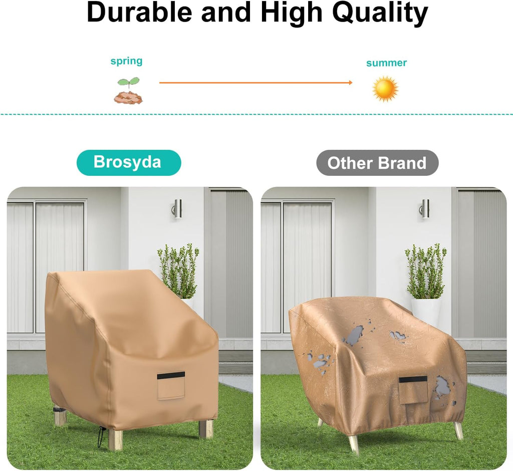 outdoor patio chair covers waterproof 29"wx30"dx36"h, brown, package contents