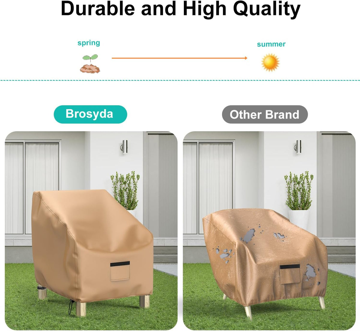 outdoor patio chair covers waterproof 29"wx30"dx36"h, brown, package contents
