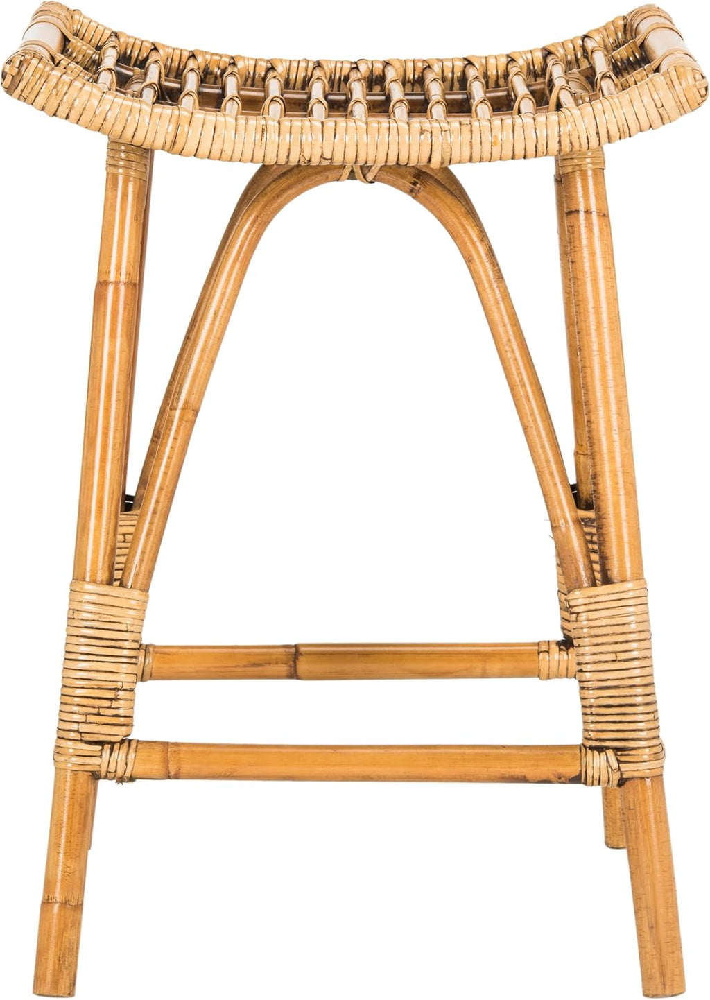 Safavieh Home Collection Leda Brown Rattan 26-inch Counter Stool