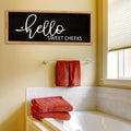 AuraPeak Hello Sweet Cheeks Bathroom Wall Decor, Wood Black, 40"×15"