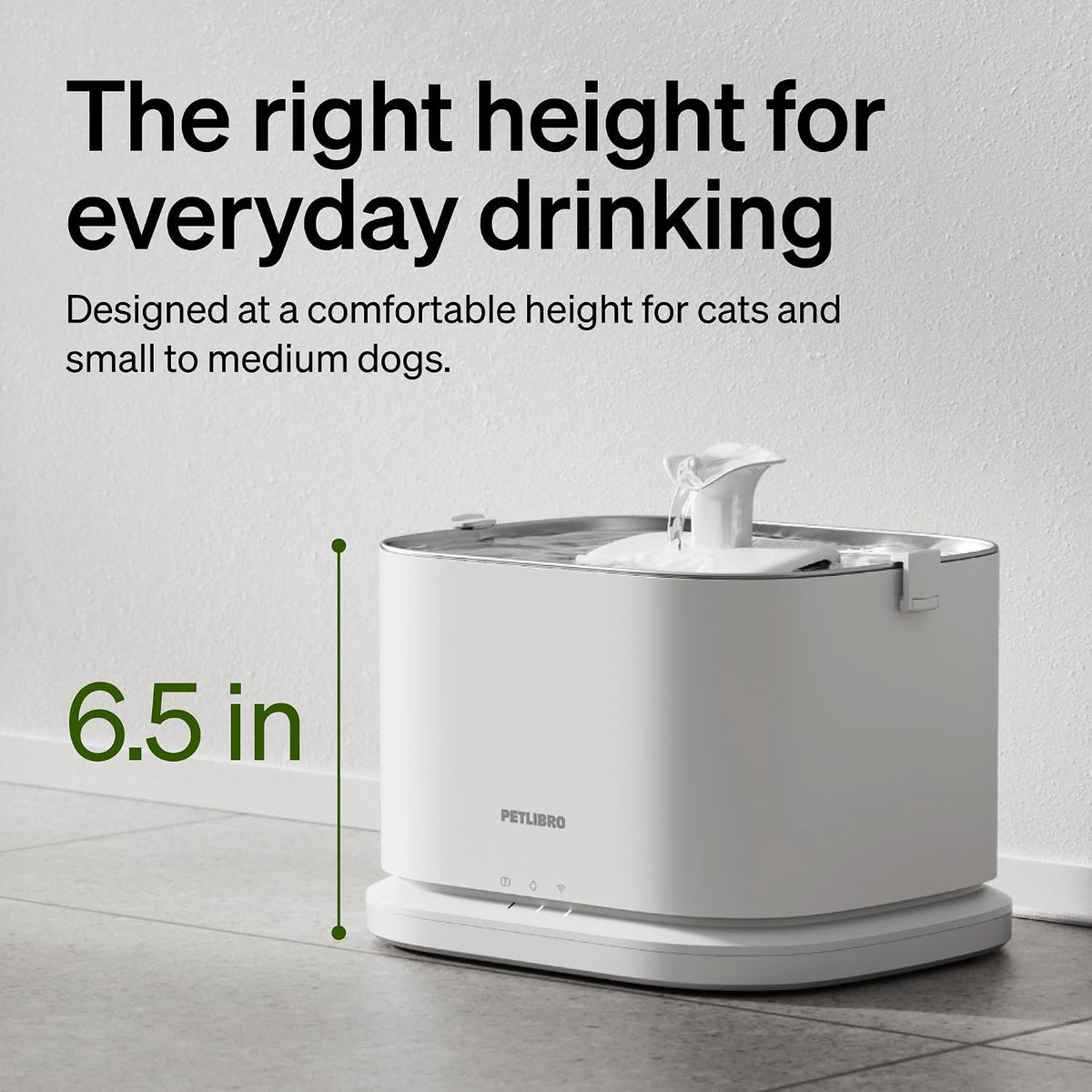 PETLIBRO Upgrade Cat Water Fountain Stainless Steel Tray, Dockstream 2 Cat Fountain Indoor, 3L/101oz Auto Cat Fountains for Drinking, App Monitoring Pet Water Fountain Dog, 5G WiFi Cat Water Dispenser