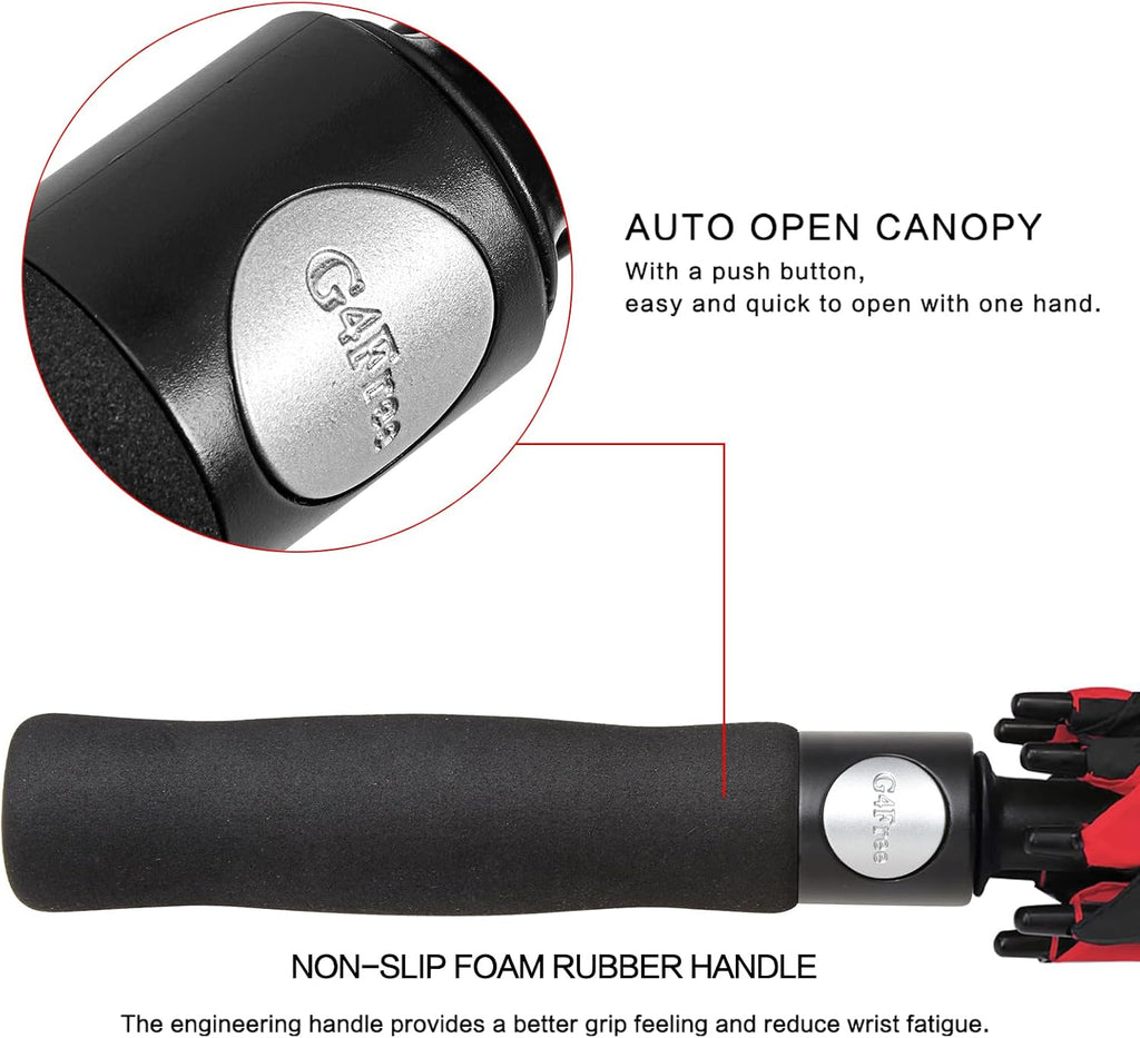 g4free 47/54/62/68/72 inch golf umbrella windproof auto open, close-up detail