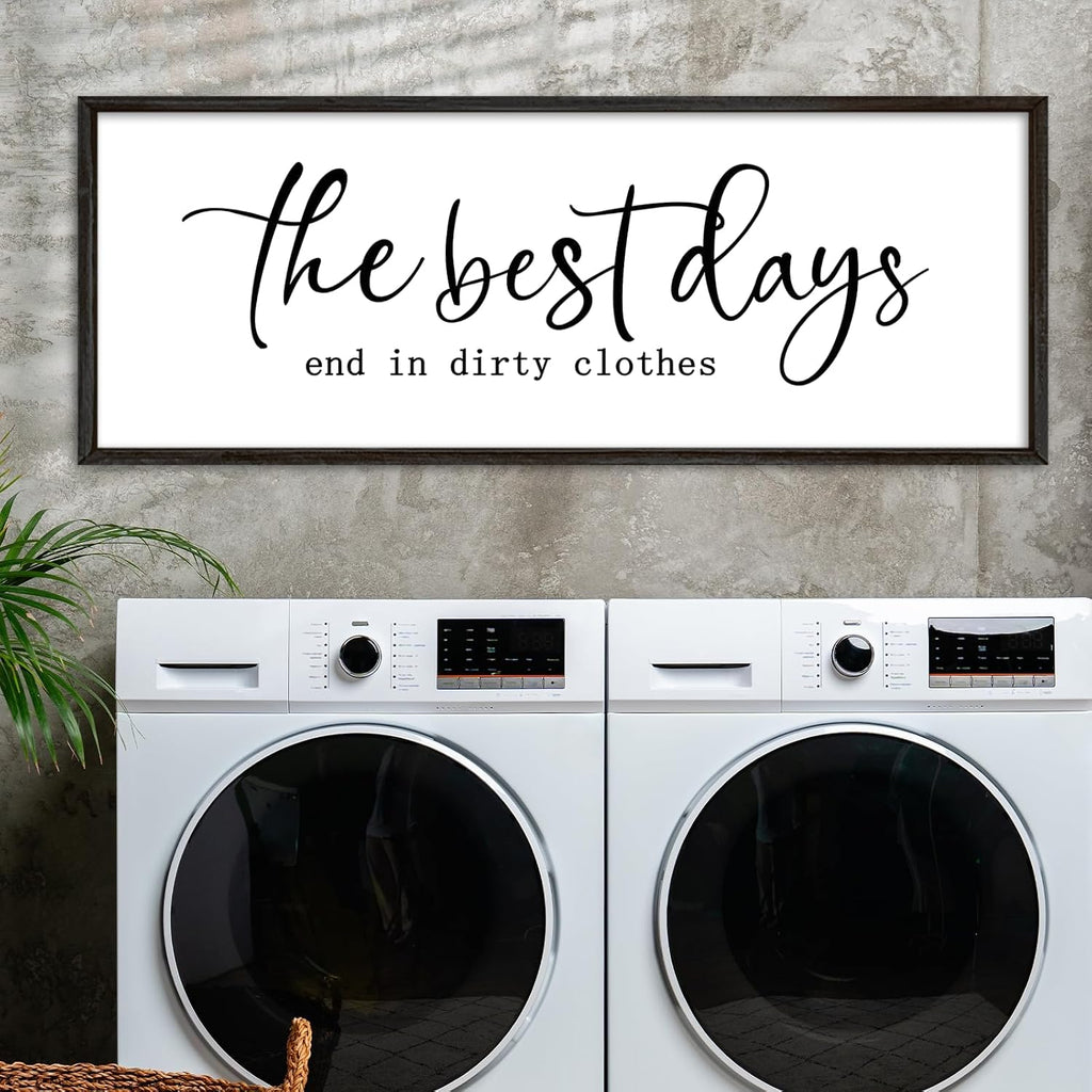 Laundry Room Wall Decor, 40"×15", Black