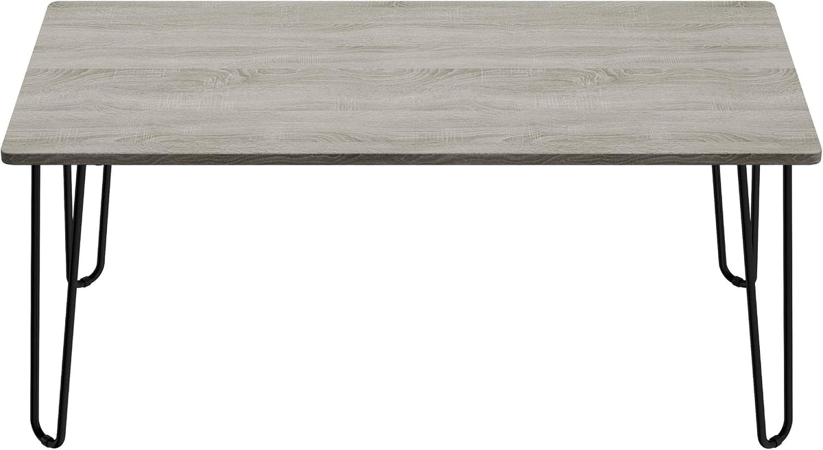Lavish Home Coffee Table with Hairpin Legs, Gray, 41.25” x 19.5” x 17.75”