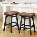 Raynesys 24 Inche Bonded Leather Counter Height Bar Stools Set of 2 Curved