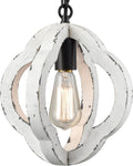 SAMTEEN Farmhouse Wood Pendant Light with Adjustable Chain