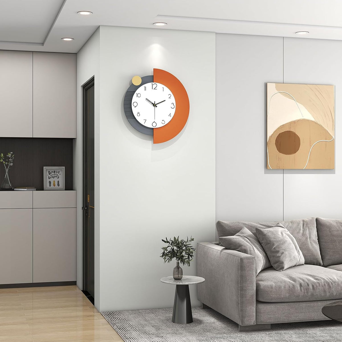 FLEBLE Modern Wall Clocks for Living Room Decor Large Decorative Wall Clock