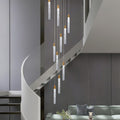 GEADI 10-Light Modern Crystal High Ceiling Chandelier for Foyer & Staircase