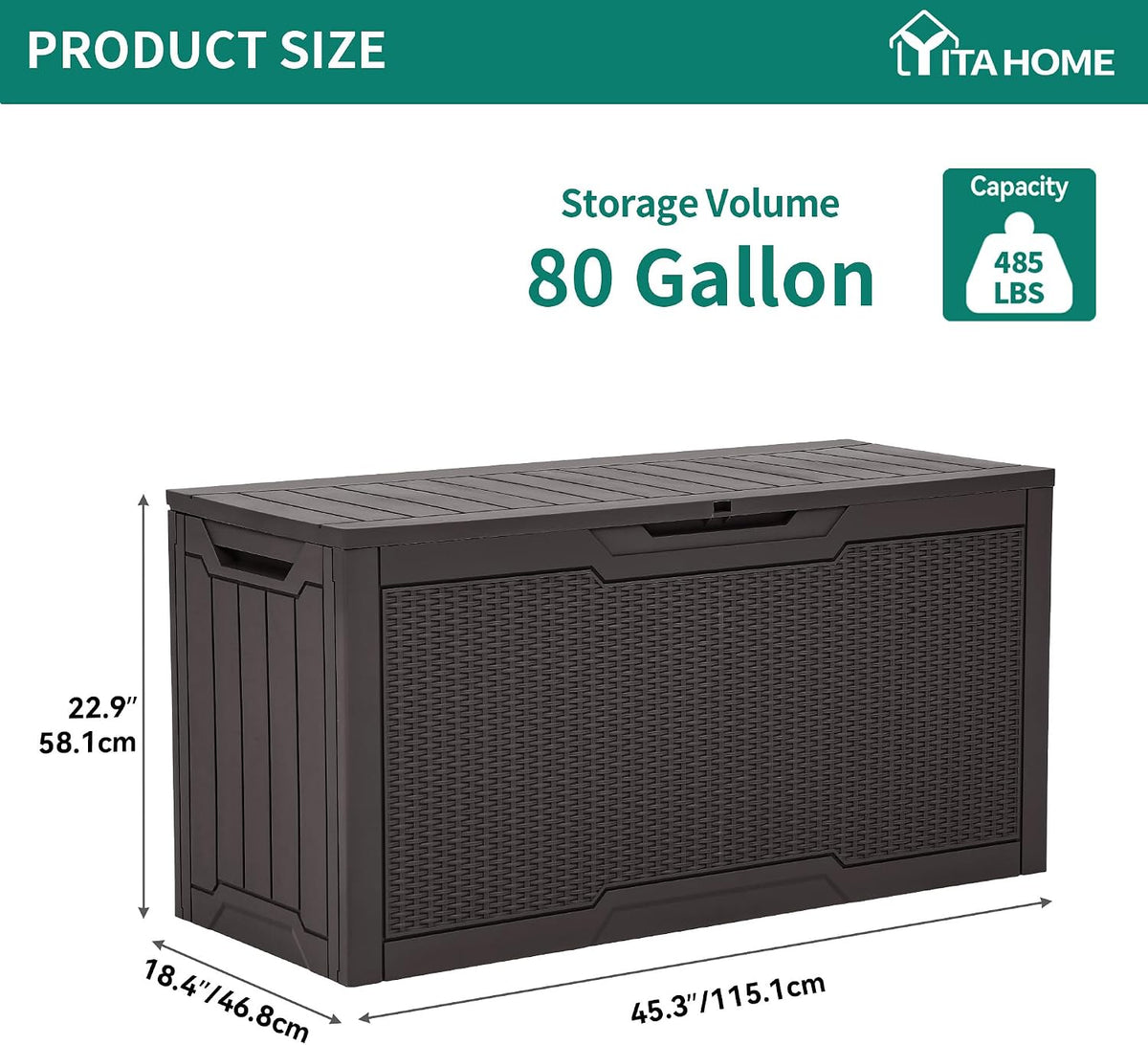 YITAHOME 80 Gallon Outdoor Storage Box