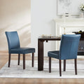 Watson & Whitely Upholstered Dining Chairs, Faux Leather, Set of 6, Blue