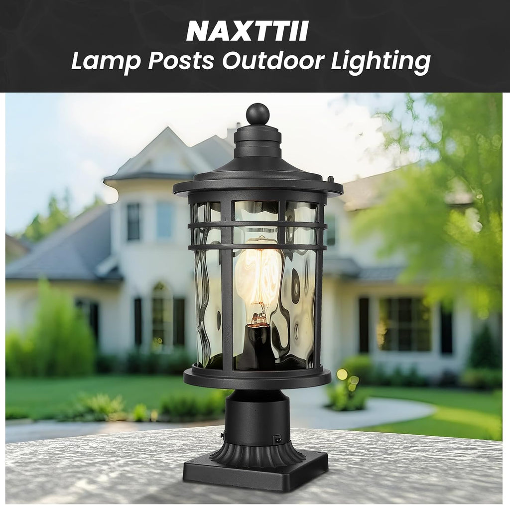 post lights aluminum pillar lights outdoor 14.6 post, front angle view