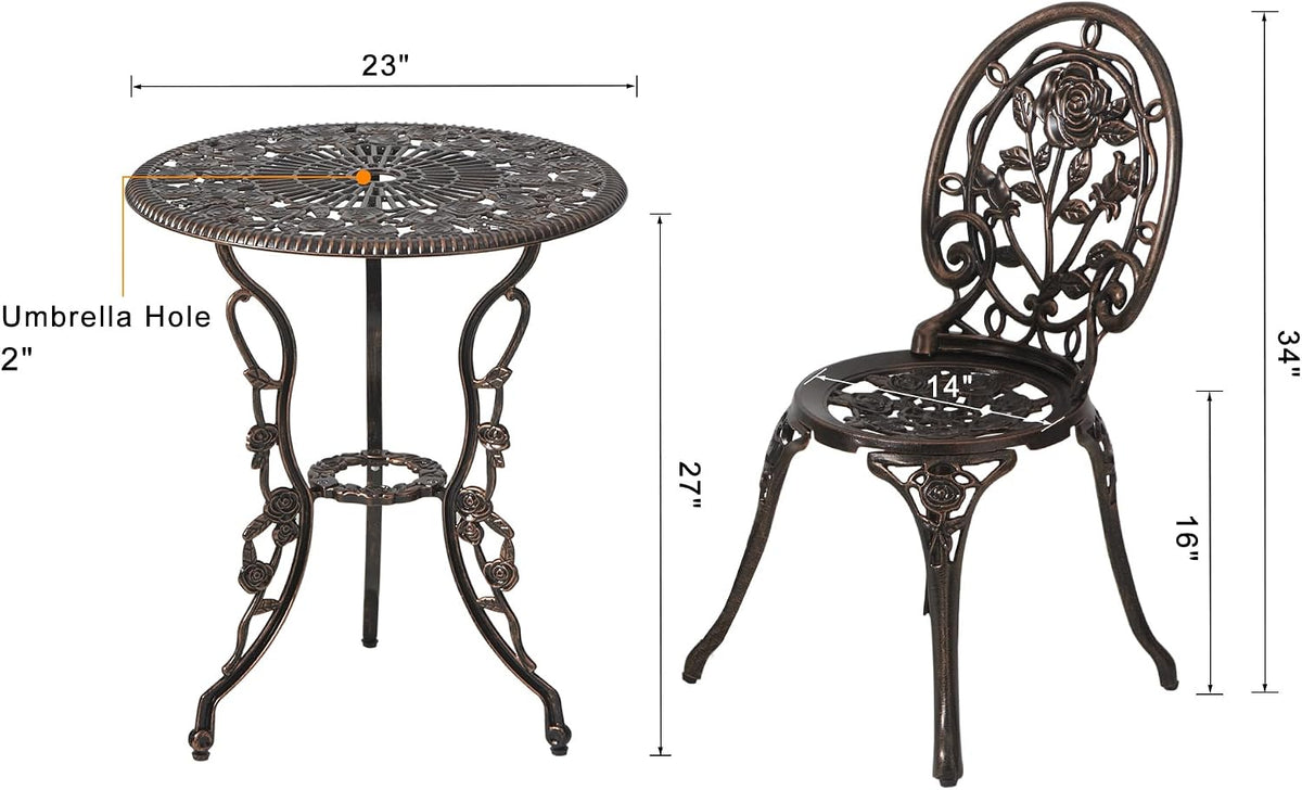 homefun bistro table and chairs set of 2, package contents