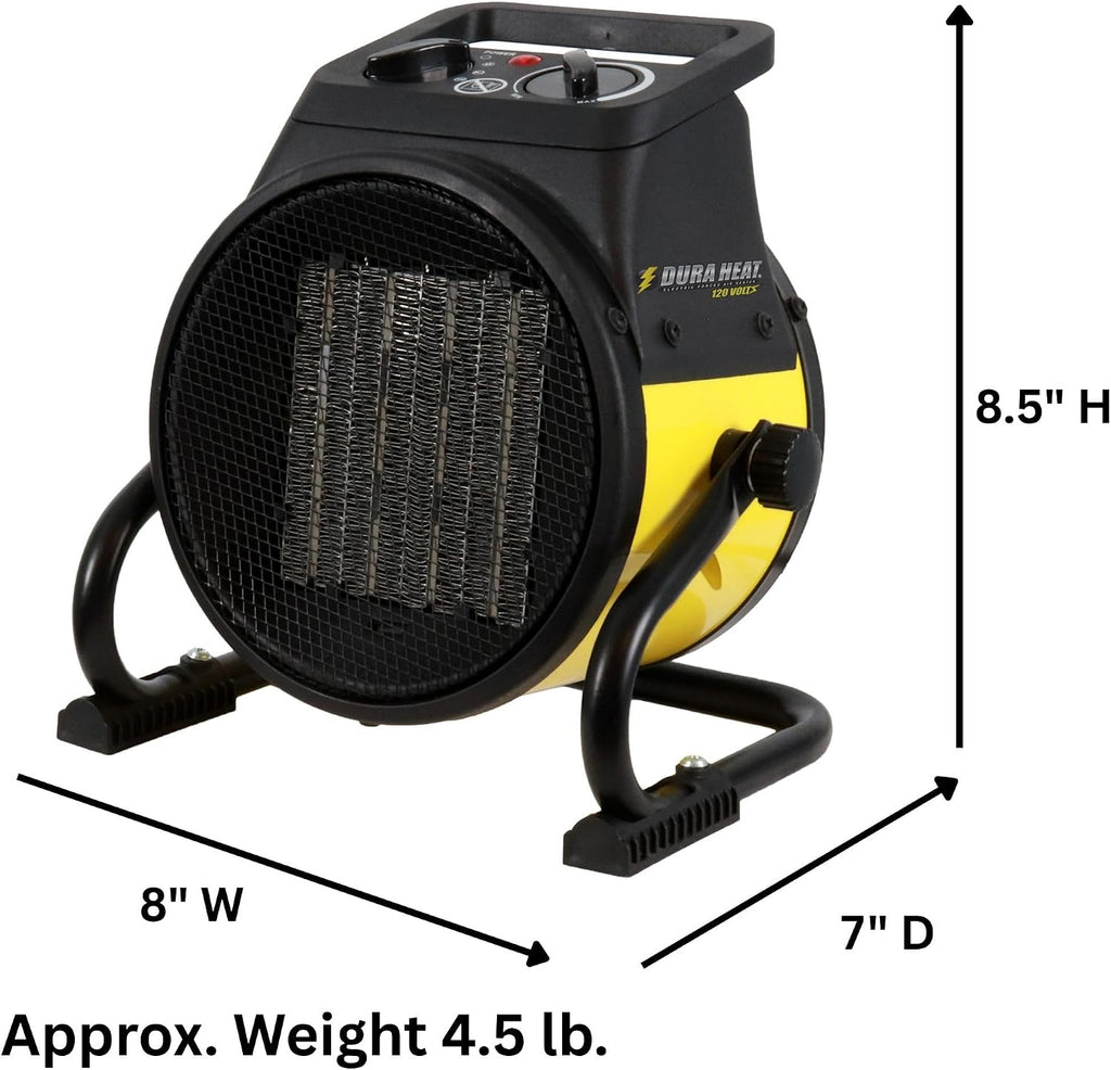 Dura Heat EUH1465 Electric Forced Air Heater with Pivoting Base 5,120 BTU, Yellow