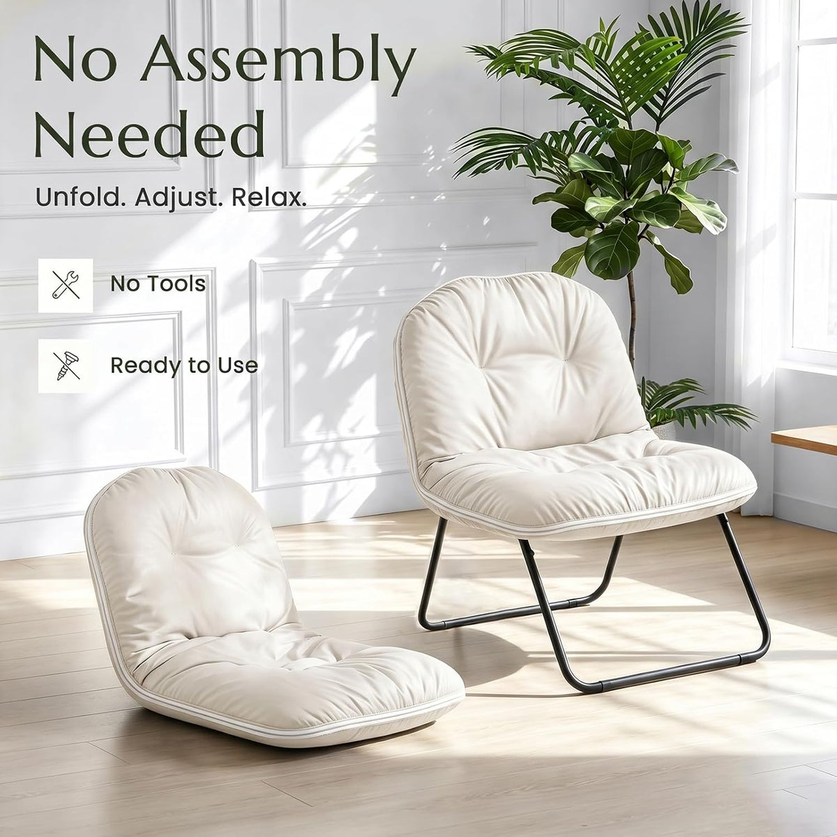 ZonLi Adjustable Floor Chair with Back Support