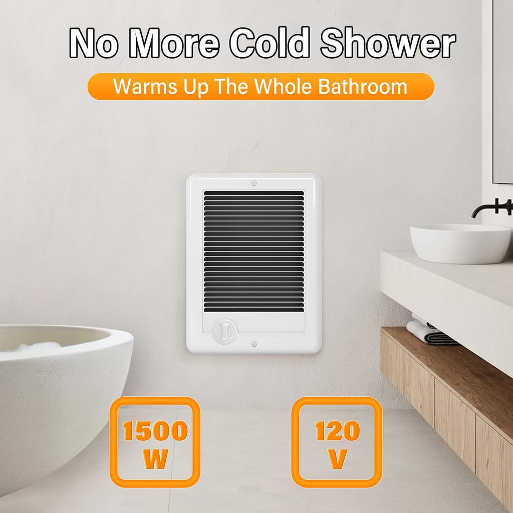 CSC151TW Electric Wall Heater Complete Unit With Thermostat