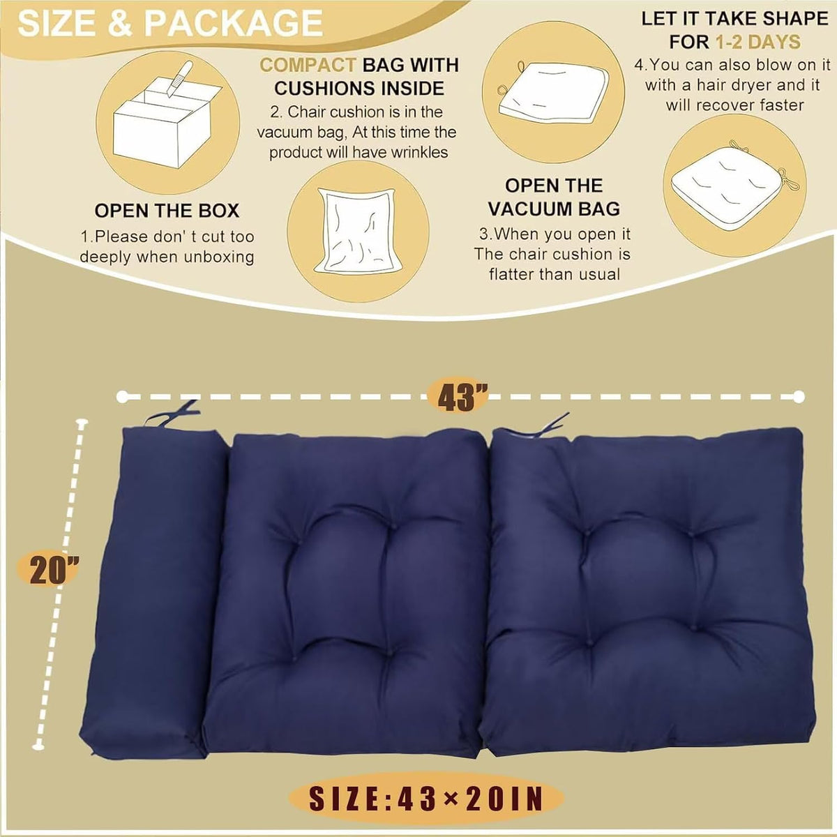 blue grey outdoor chair cushions for patio on a desk or shelf