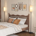Ambimall Floor Lamp with Bulb & Lampshade & Chain Switch Set of 2, White