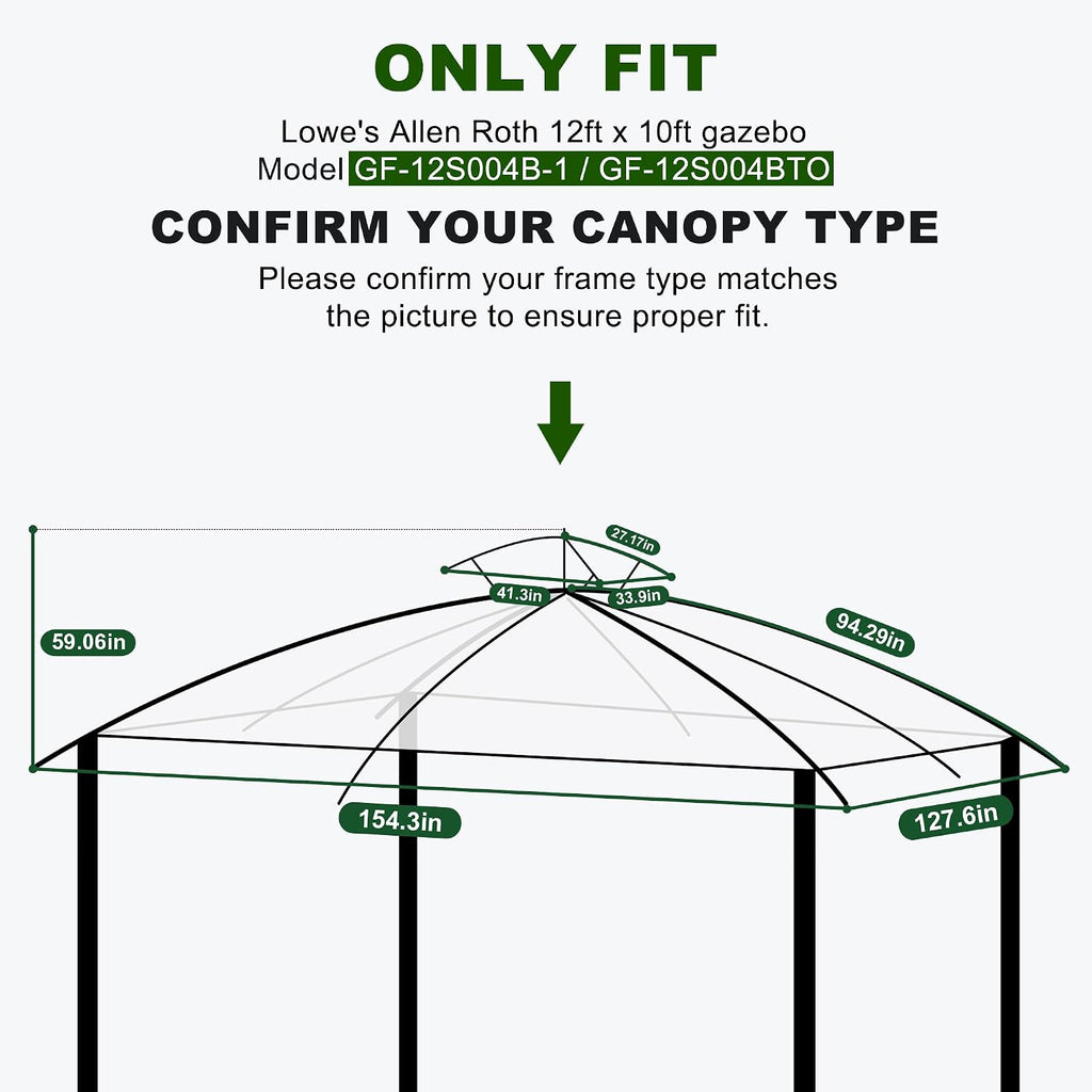 abccanopy riplock gazebo replacement canopy for #gf-12s004b-1, beige, front angle view