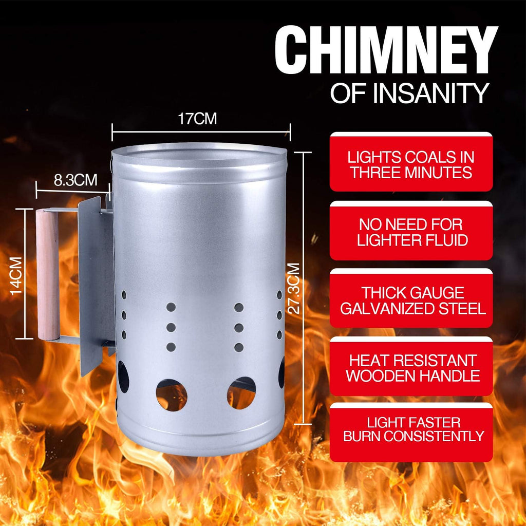 homenote Charcoal Chimney Starter Kit with Blower and Fire Cubes(11.5x7)