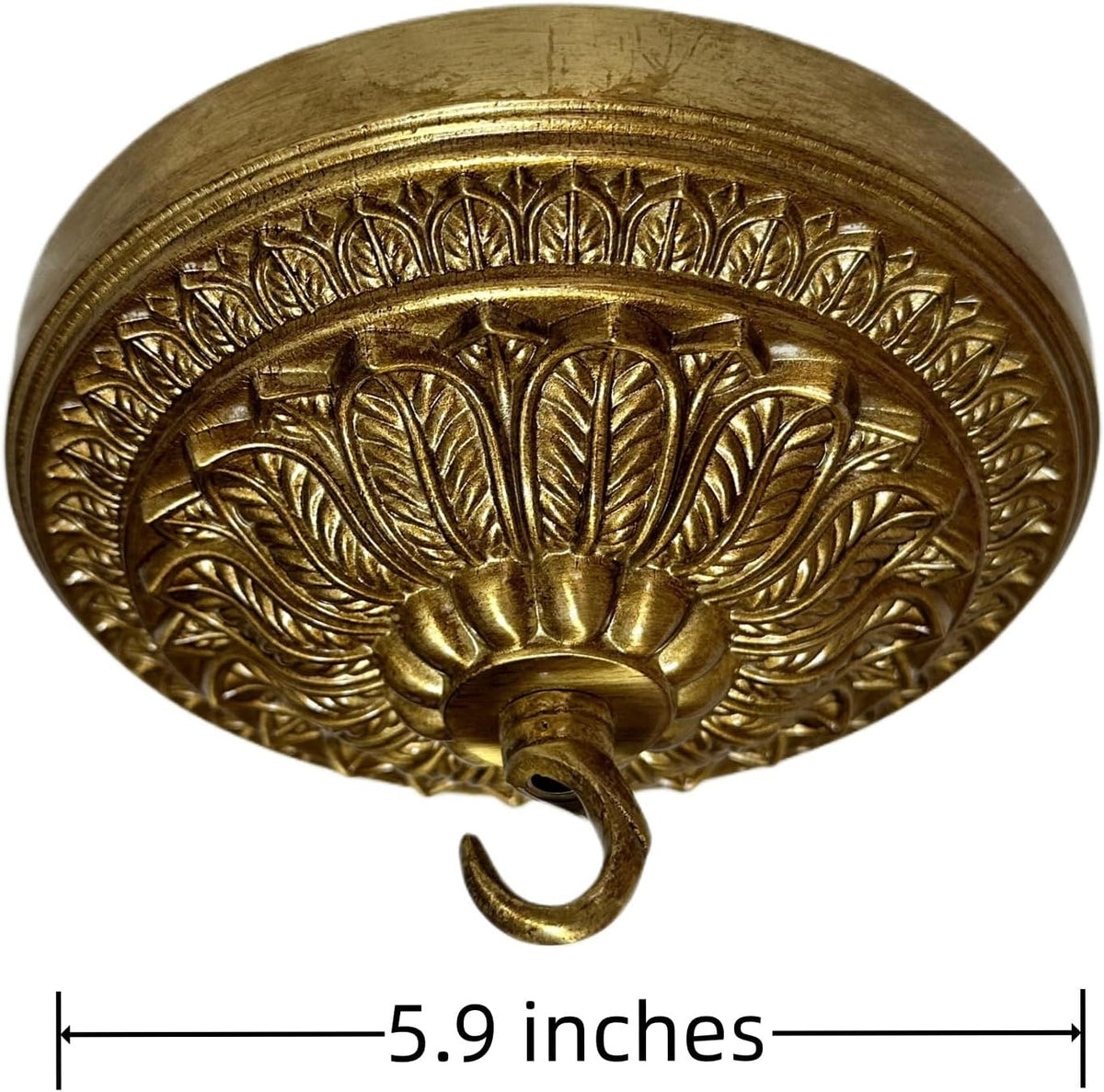 5.9 inches brass canopy kit for chandelier and, side view