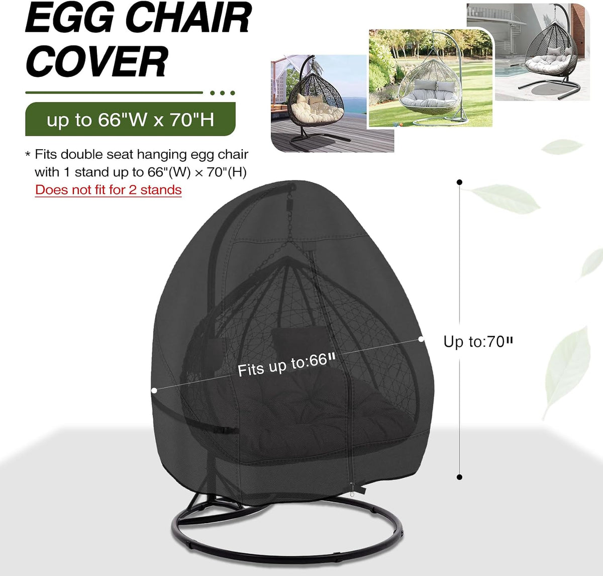 porch shield 600d waterproof patio hanging egg chair shown in use