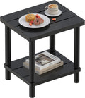 Outdoor Side Table with 2-Tier, Bamboo Small Patio Adirondack Tables