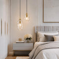 Glass Pendant Lights Kitchen Island Modern Gold Organic Clear Glass Light