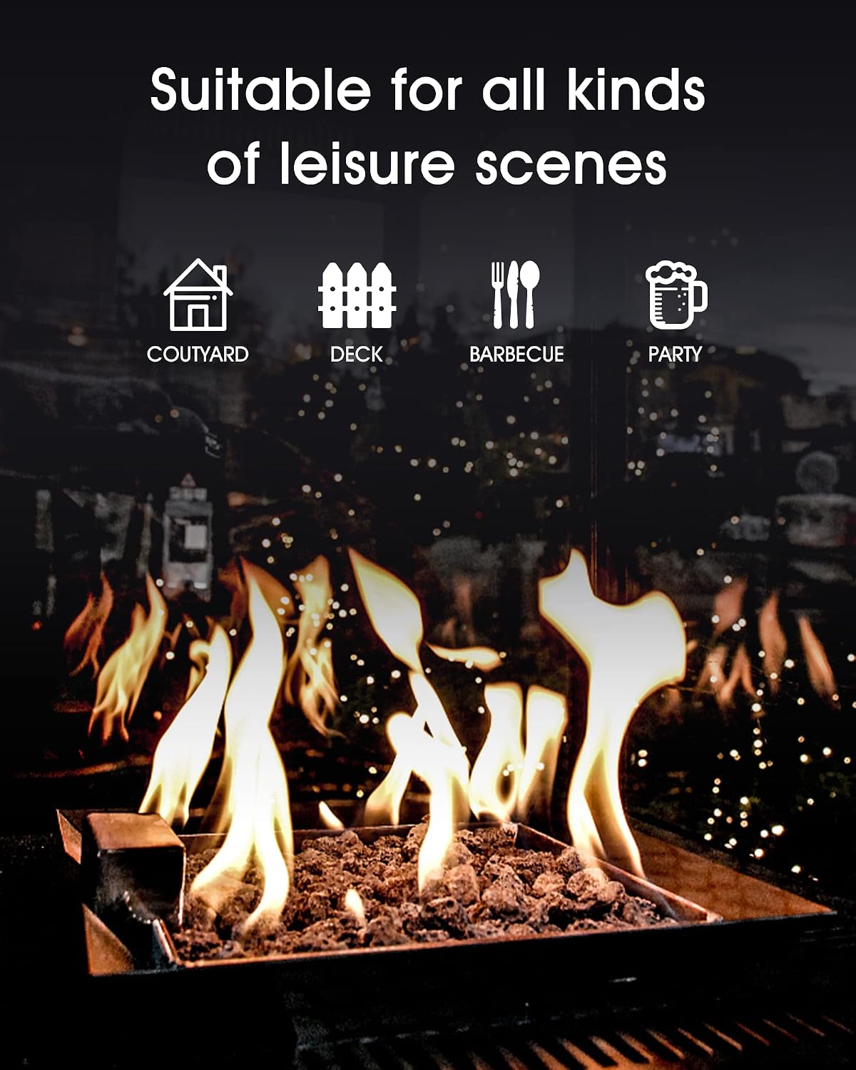 LEGACY HEATING 28in Gas Fire Pit Table, Outdoor Firepit