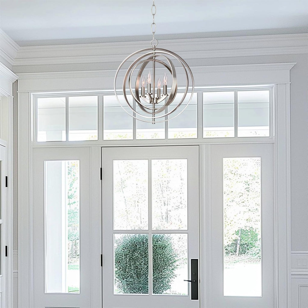 Kira Home Orbits 21" Modern Geometric 4-Light Sphere Orb Chandelier