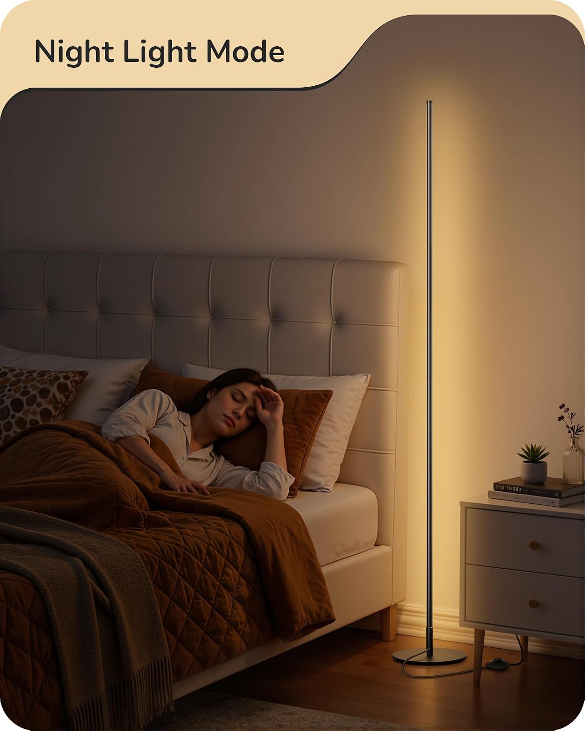 EDISHINE 57.5" Floor Lamp with Remote & Foot Switch, Dimmable & 7CCT