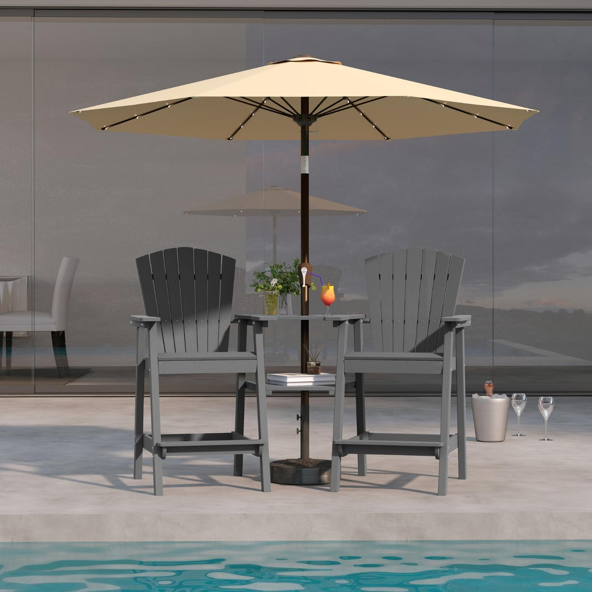 Tall Adirondack Chairs Set of 2,Grey